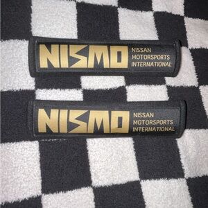 Black and Gold Seat Belt Pads